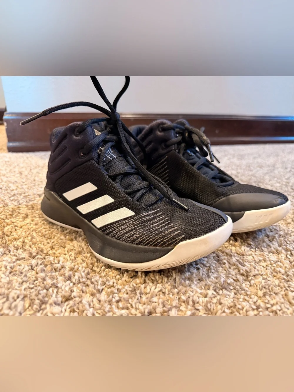 adidas Kids Black and White Athletic Sneakers